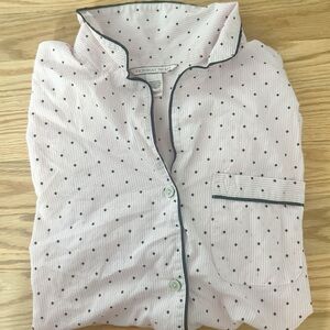 Victorias Secret Black and Pink Polka Dot Sleep Top